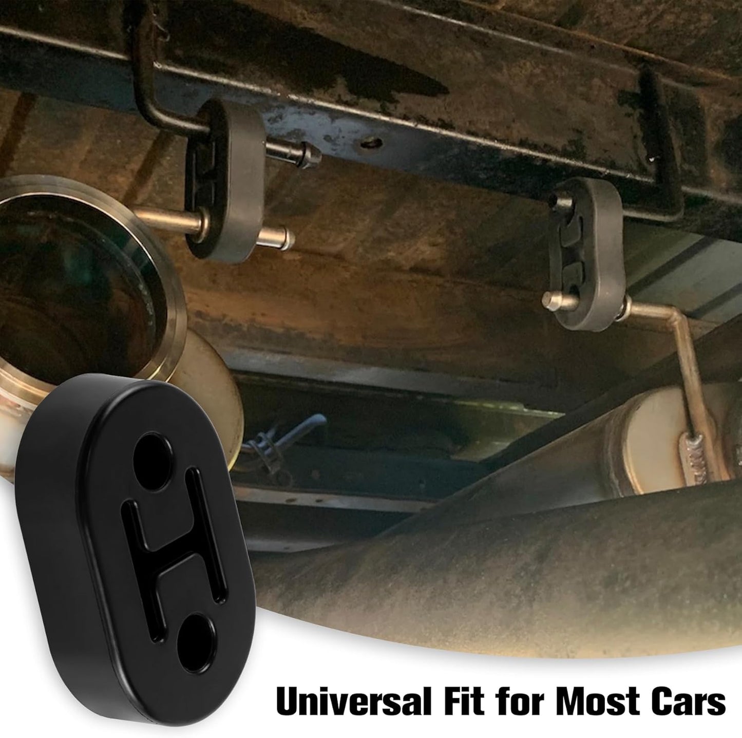 Rubber Exhaust Hanger, Muffler System, Heavy Insulator Support Bushing Installation, 2 Holes 0.47 Inch, High-Density Tailpipe Damping Hanger (4PCS Black) 4PCS-Black -