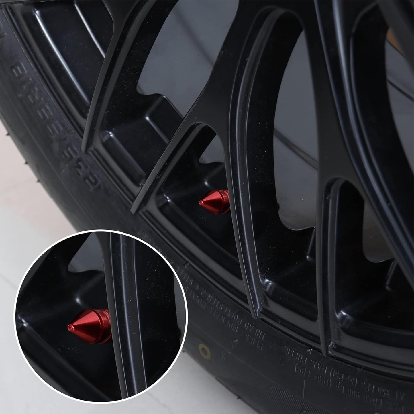 Car Tire Valve Caps, 4 Pieces of Universal Aluminum Alloy Trim Accessories Dust Covers for Cars, Trucks, SUVs and Motorcycles(Red) Red -