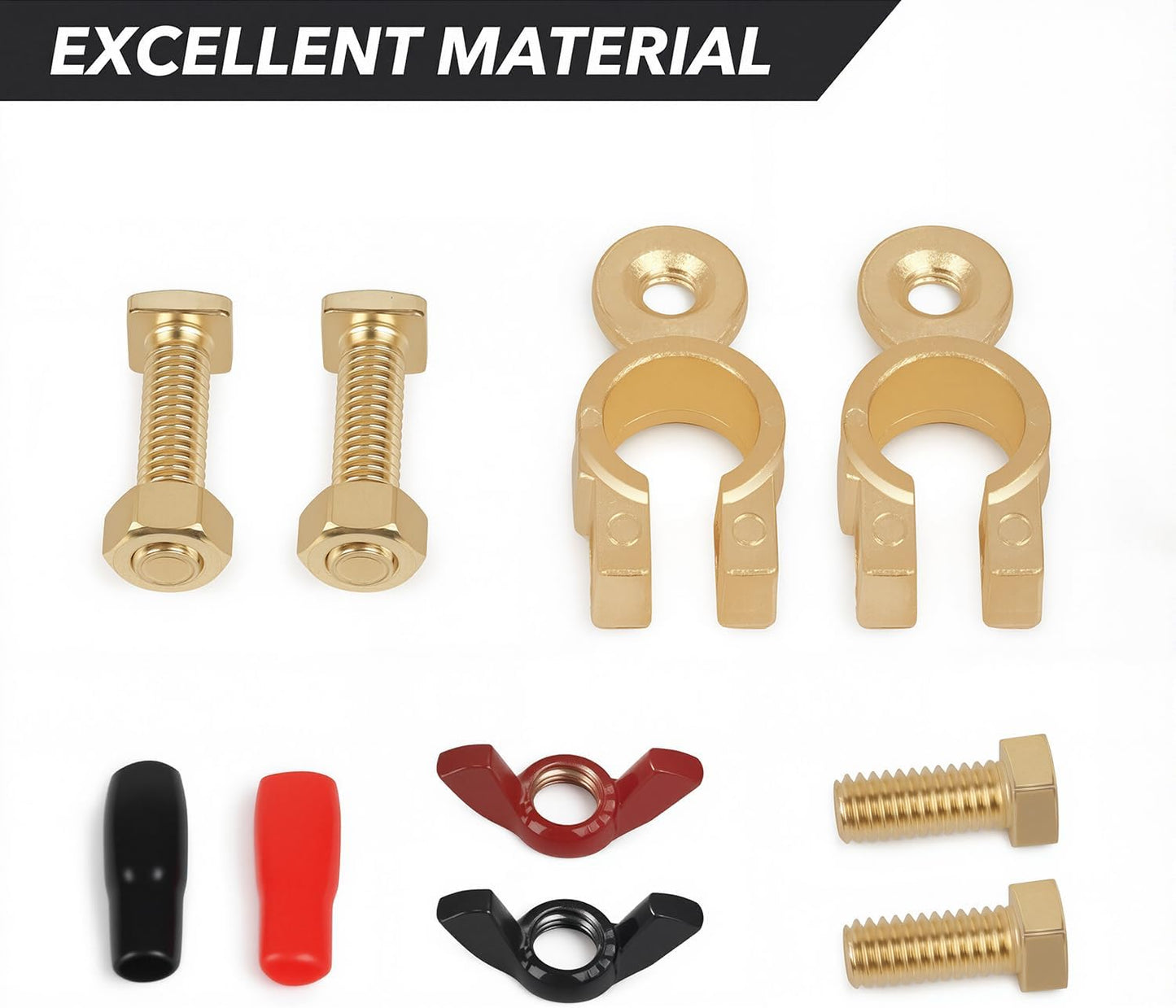 Car Battery Terminal Connector, Pure Copper Cable End Top Post Clip Positive and Negative Pole, Applicable to Automobile, Truck, RV Yacht Accessories -