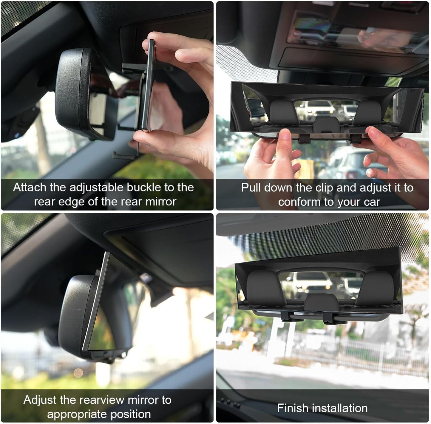 Interior Rearview Mirrors, Universal Panoramic Car Rear View Mirror Accessories, Wide Angle Reduce Blind Spot Effectively for Car, Jeep, Truck, Motorcycle, Tractor, ARB, ATV, SUV, RV Basic version -