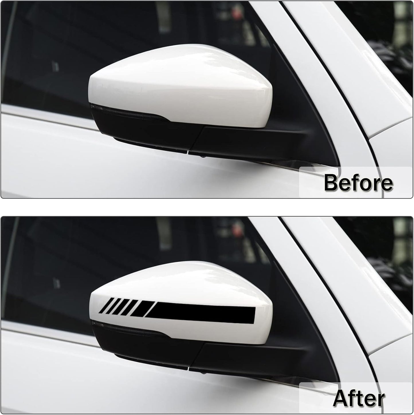 Car Exterior Accessories Rear View Mirror Stickers Decor Body Sticker Vinyl 4pcs (Black) Black -