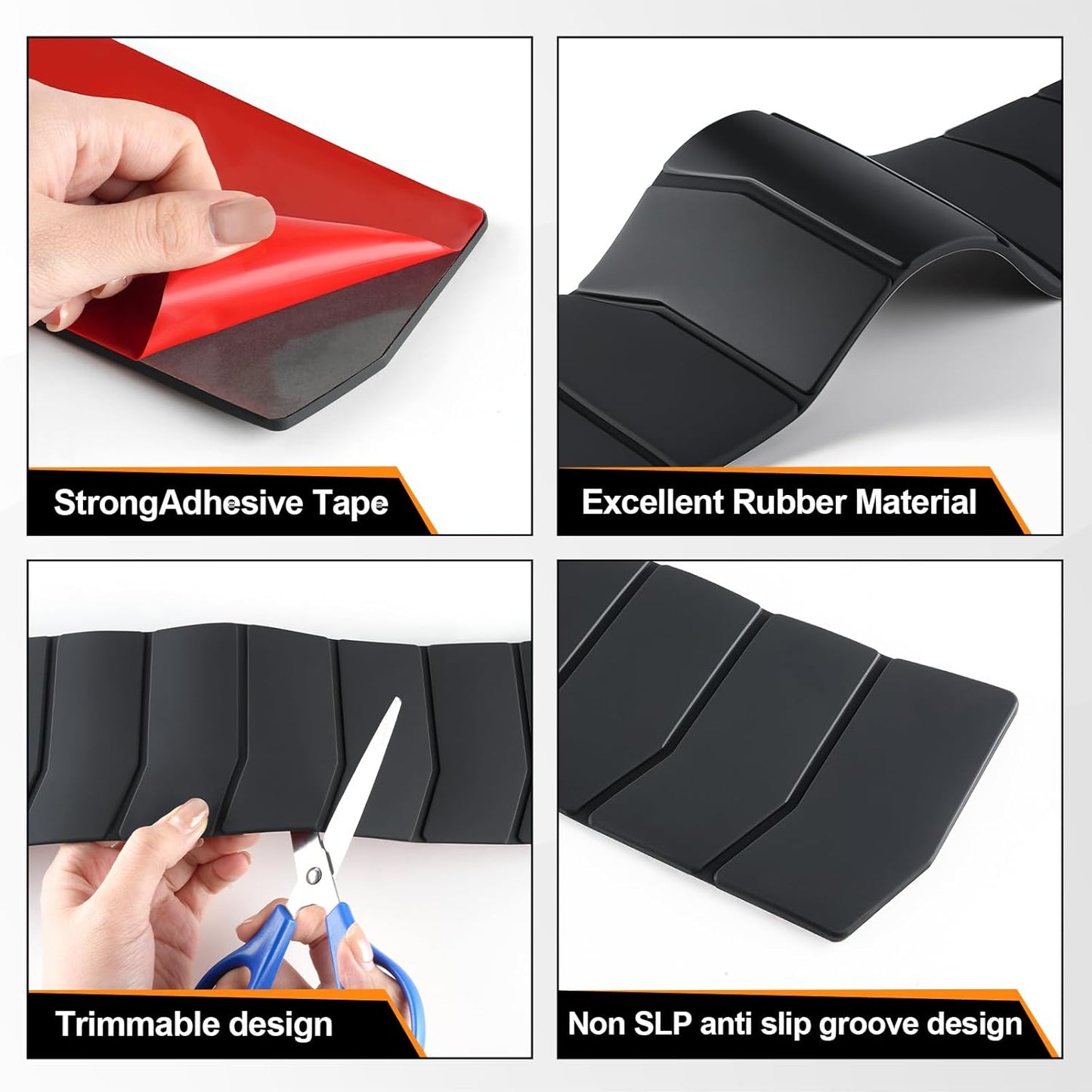 Car Rear Bumper Protector, 41.5inch x3.6inch Car/SUV/Trunk Universal Rubber Anti-Scratch Trunk Exterior Accessories -