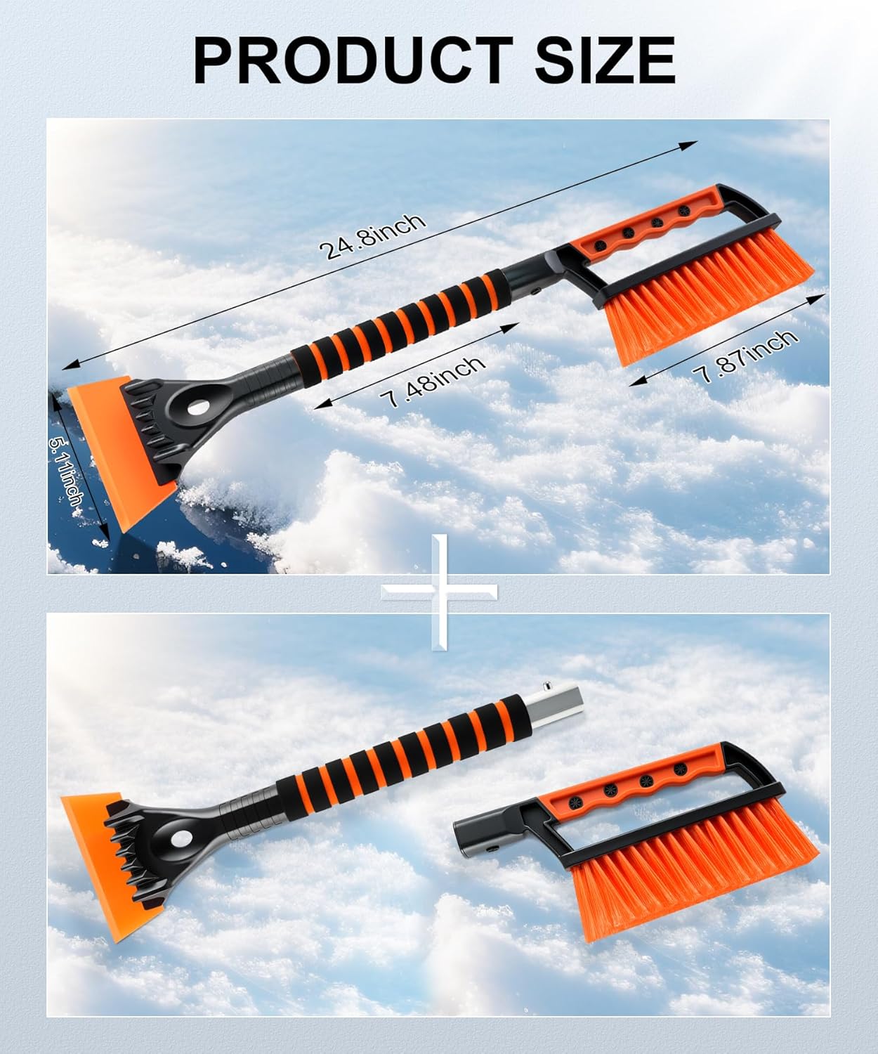 Ice Scraper and Snow Brush for Car Windshield, Car, Winter Necessities, Multi Functional Removal Tools, Accessories Gift Women Man (Enhanced) - Enhanced version