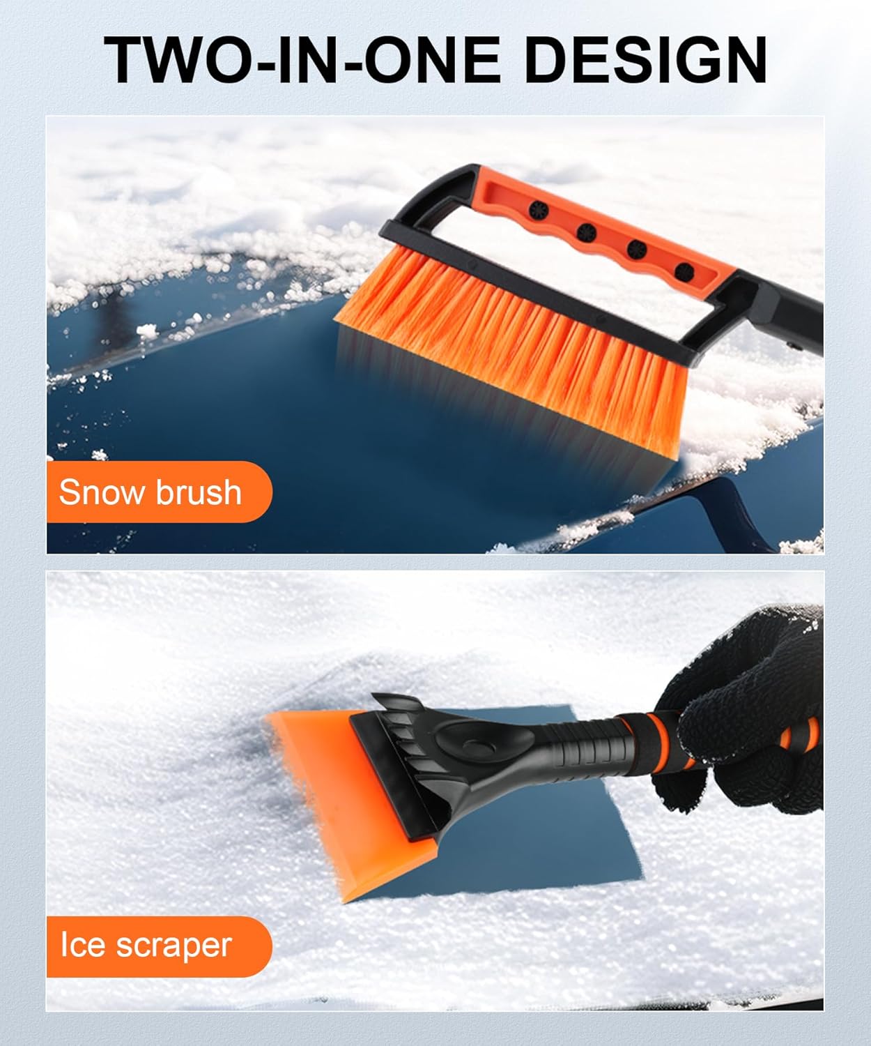 Ice Scraper and Snow Brush for Car Windshield, Car, Winter Necessities, Multi Functional Removal Tools, Accessories Gift Women Man (Enhanced) - Enhanced version