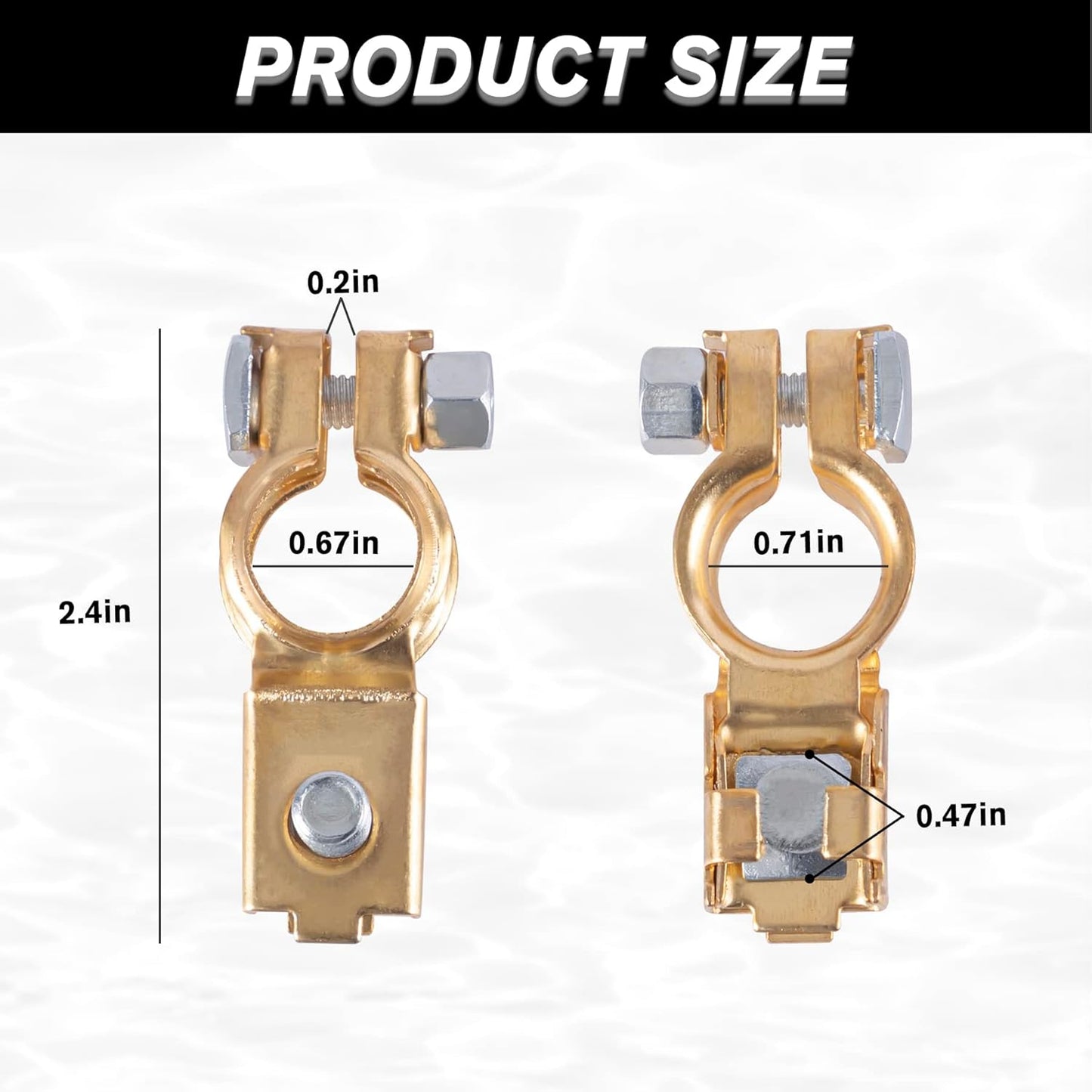 Car Battery Terminal Connector Classification Kit, Pure Copper Negative and Positive Cable Ends with Plastic Cover, Applicable to Automobile, Truck RV Accessories -