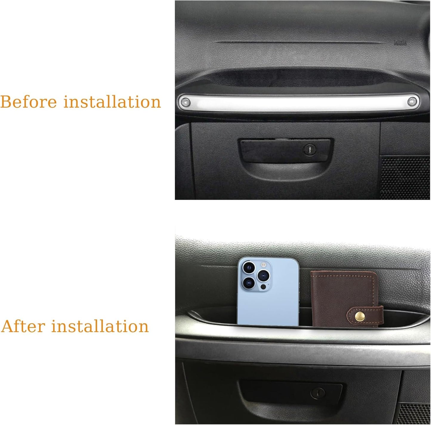 Passenger Storage Tray Organizer Grab Handle Box Compatible with 2011-2017 Jeep Wrangler JK JKU, Accessories, Car Interior Black -