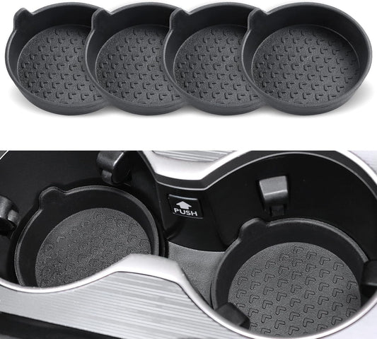 Car Cup Holder, 4-Pack Silicone Coasters, Universal Non-Slip Recessed Interior Accessories (Arrow Black) Arrow Black -