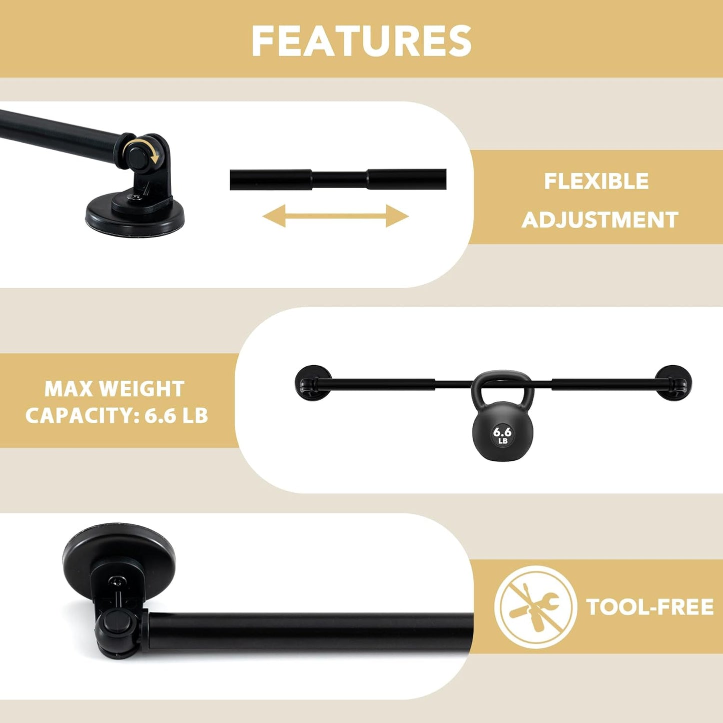 1 PACK Magnetic Curtain Rods for Metal Doors 16" to 28", 1/2 Inch Diameter Adjustable French Door Rod Classroom Whiteboard Cafe Towel Bar Holder, Black 16"-28"