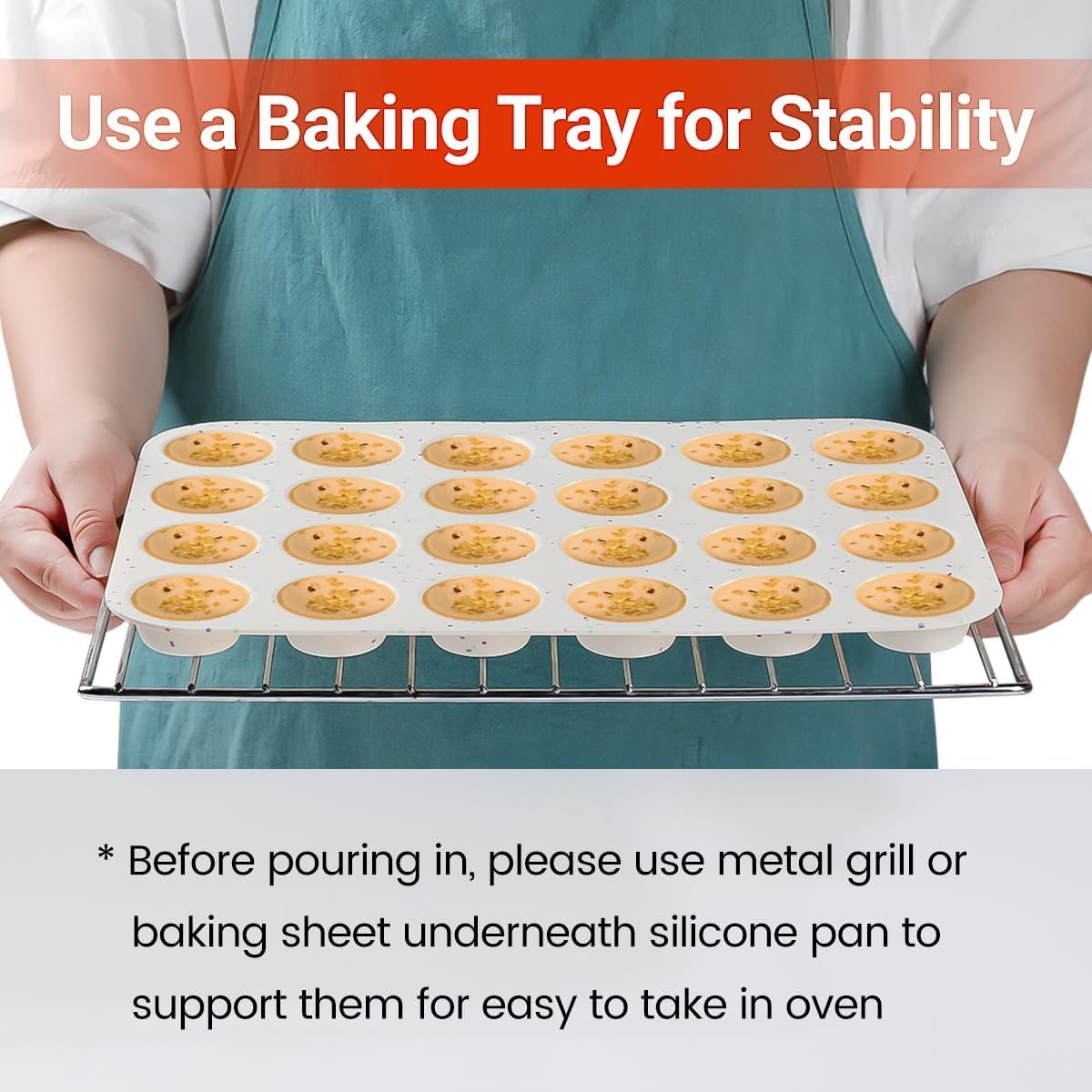 Silicone Mini Muffin Pan, 24 Cups Nonstick Cupcake Pan for Baking Muffin, Cupcake, Egg Bites, Fat Bomb, 1 Pack Confetti - 1pc: 24-Cup