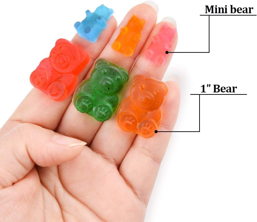 Gummy Bear Molds Candy - 1 Inch Large Chocolate Silicone 4 Pack LFGB Pinch Test Approved Best Food Grade