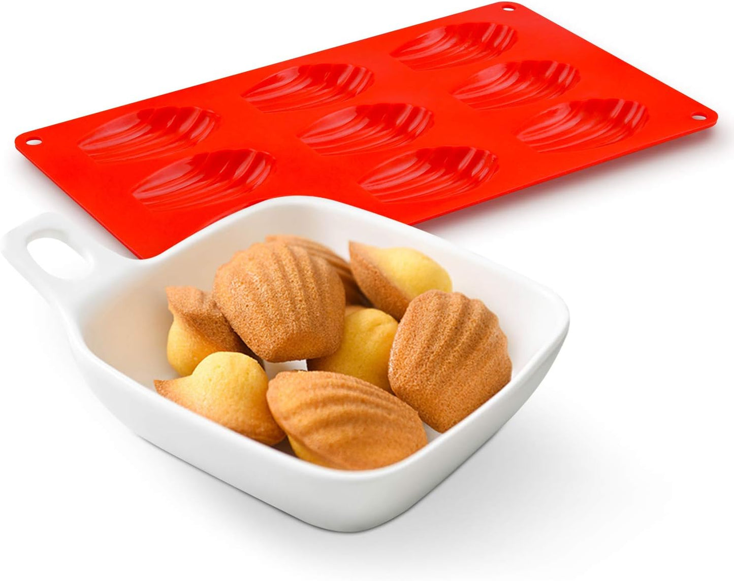 Silicone Madeleine Pans - 9 Cups Mold for Small Cake, Chocolate, Cookies Pack of 2