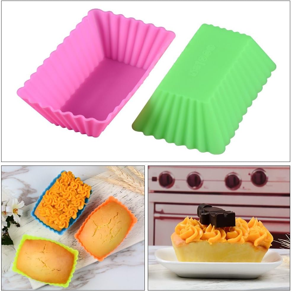 Silicone Baking Cups Cupcake Liners - 24 Pcs Reusable Molds Including Round, Rectanguar, Square, Flower Food Grade