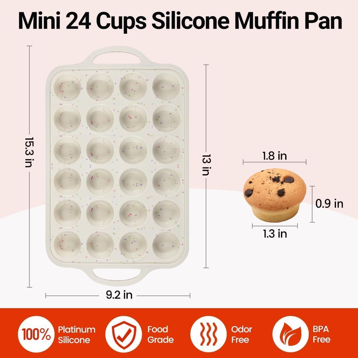 Metal Reinforced Frame Silicone Cupcake Pans-24 Cups 2Pcs & 4 Inch Round Egg Baking Pan -