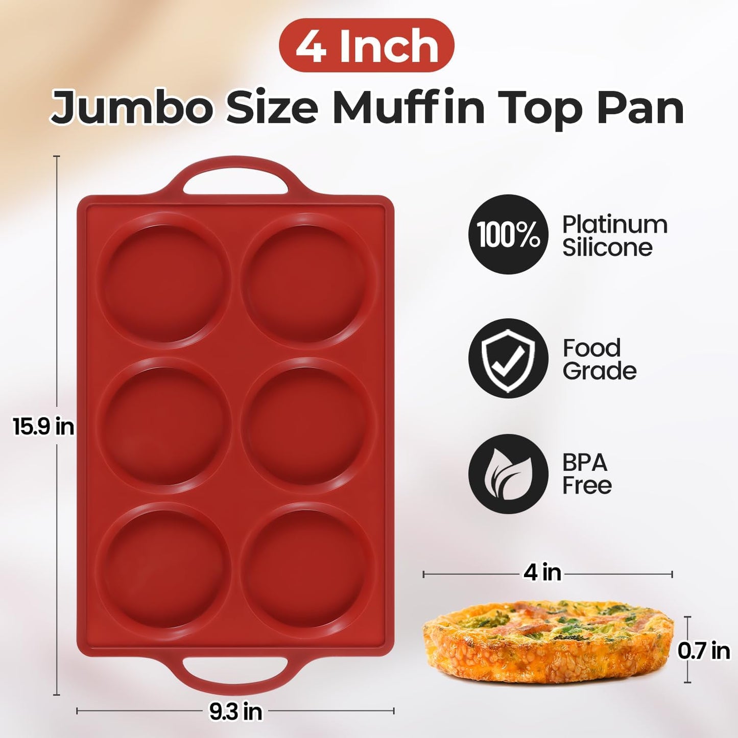Metal Reinforced Frame Silicone Mini Muffin Pan- 24 Cups &Silicone Top Pan with Frame-4 Inch -