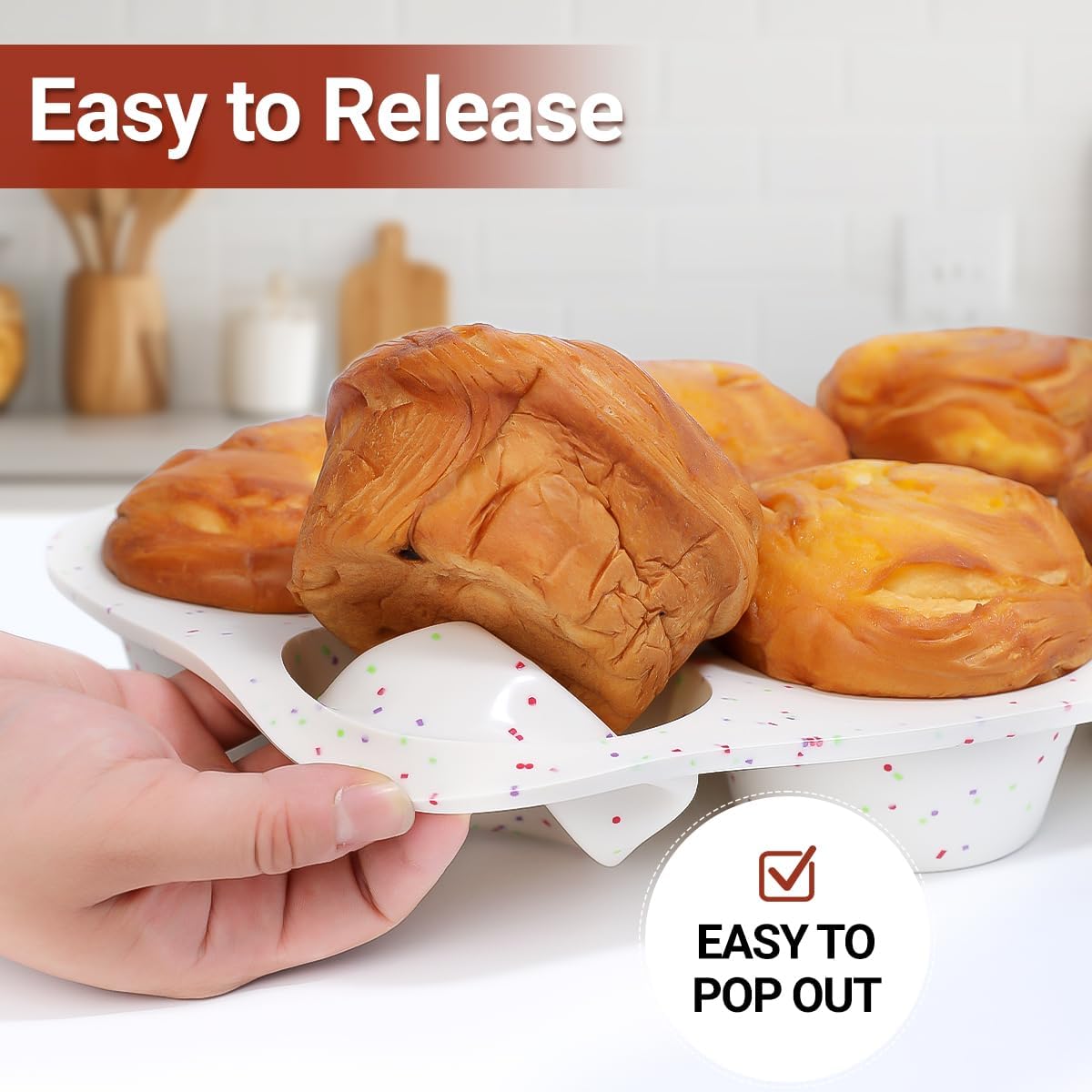 Silicone Jumbo Muffin Pan 6 Cups & Regular Size 12 -