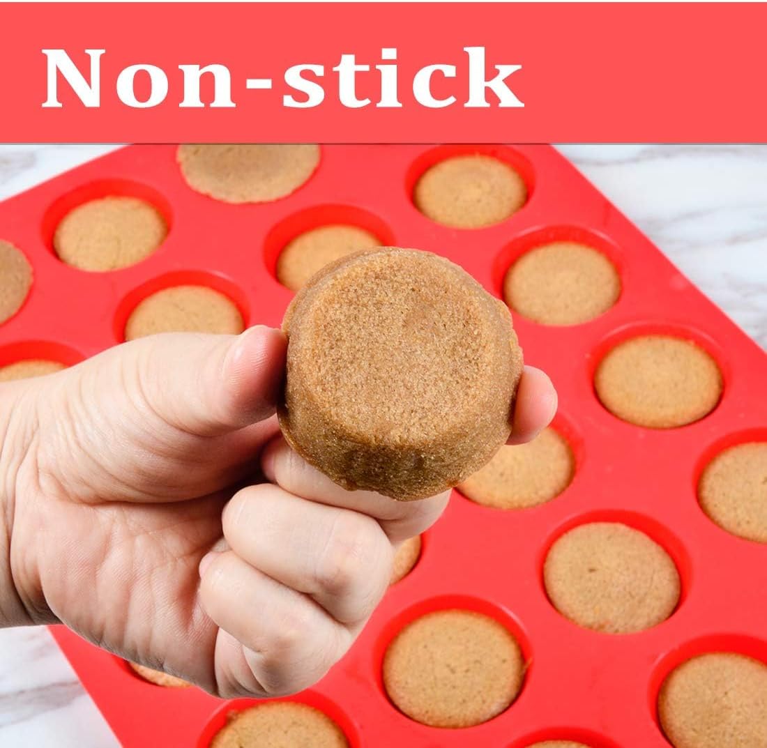 Silicone Muffin Pan Mini Cups Cupcake & Round Egg for Baking -