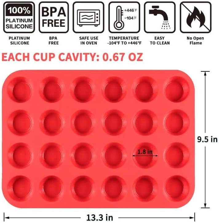 Silicone Muffin Pan Mini Cups Cupcake & Round Egg for Baking -