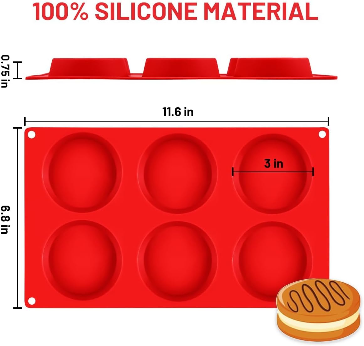 Silicone Muffin Pan Mini Cups Cupcake & Round Egg for Baking -