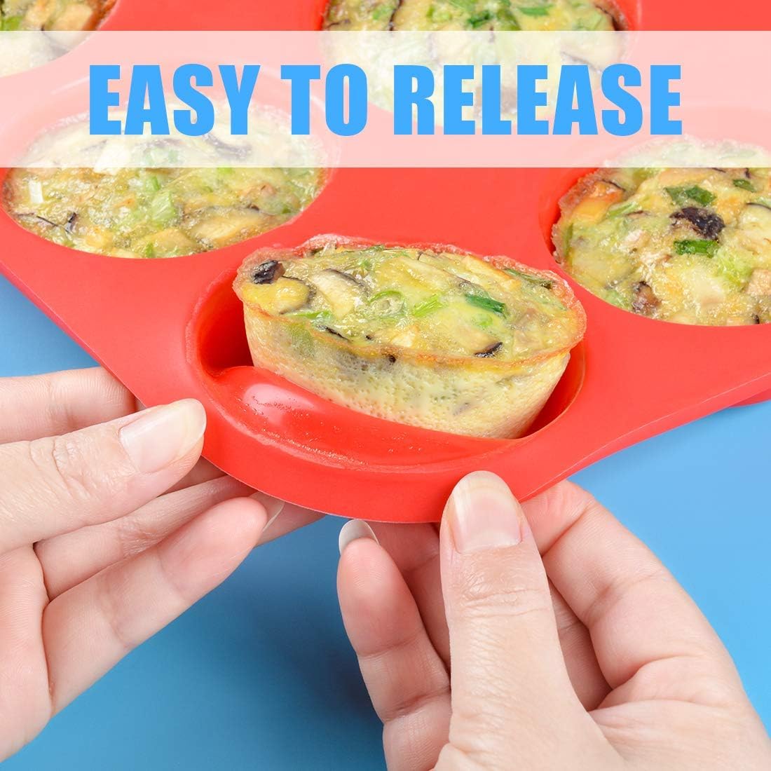 Silicone Muffin Pan Nonstick Cupcake ＆ Metal Reinforced Frame Regular Size Pans Tray for Baking BPA Free -