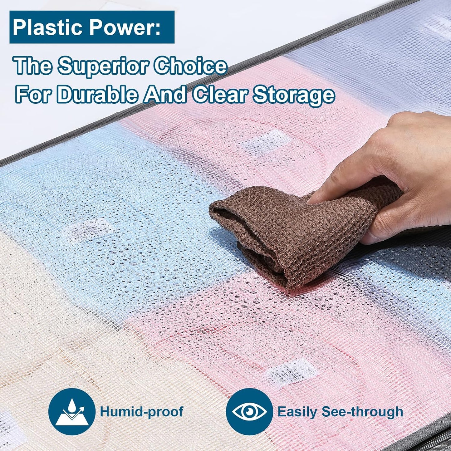 2 Pack Under Bed Storage Containers Bins, Humid-Proof Plastic Underbed Clothes and Organization Bags, the Blanket with Handles for Clothes, Bedroom - 55L
