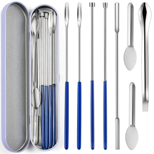 8 Piece Capsule Filling Machine Kits for Empty Pill Capsules Filler, Home & Lab Supplies - Micro Tiny Spoon Spatula, Scoop Tray, Herb Powder Tamper Tool, Gel Size #000 00 0 1 2 3