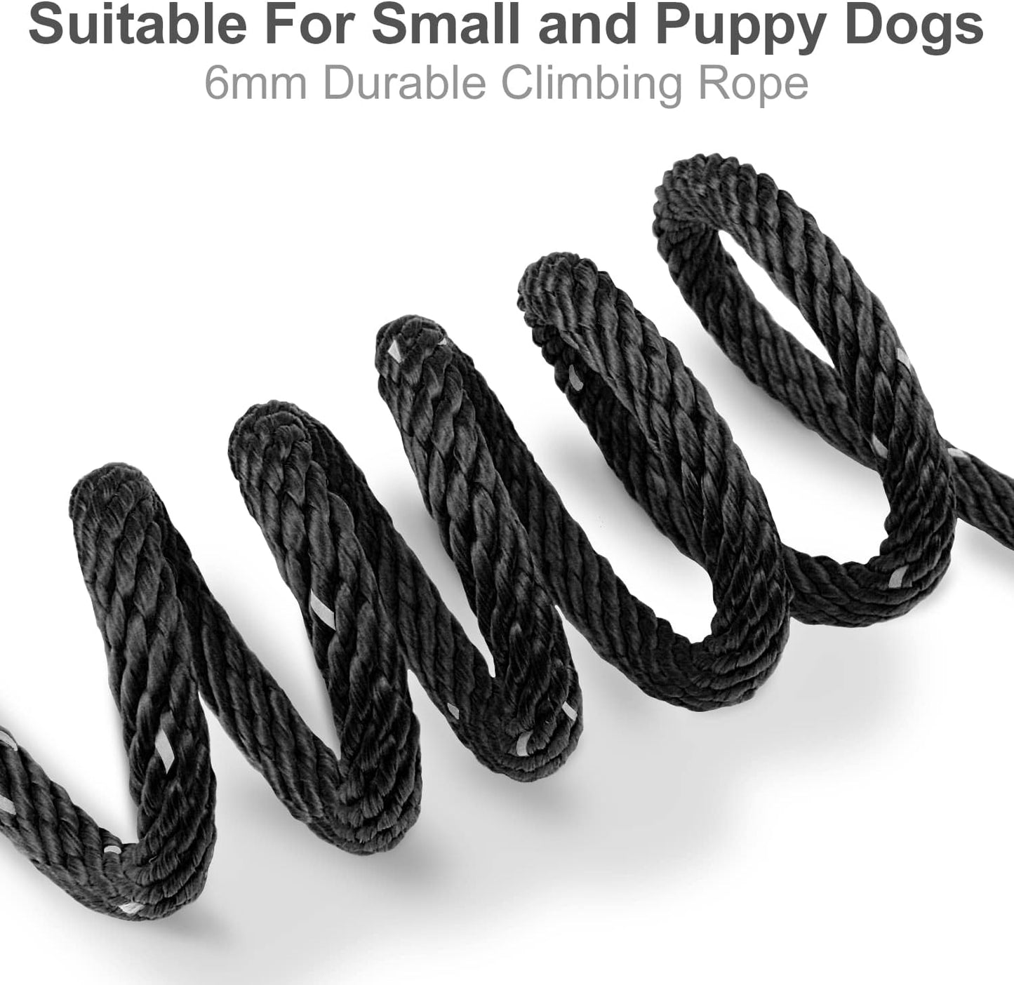 Long Dog Training Leash, 30 FT Tie Out Rope Check Cord with Padded Handle, Reflective Recall Lead for Puppy and Small Dogs, Black ft(Pack of 1)