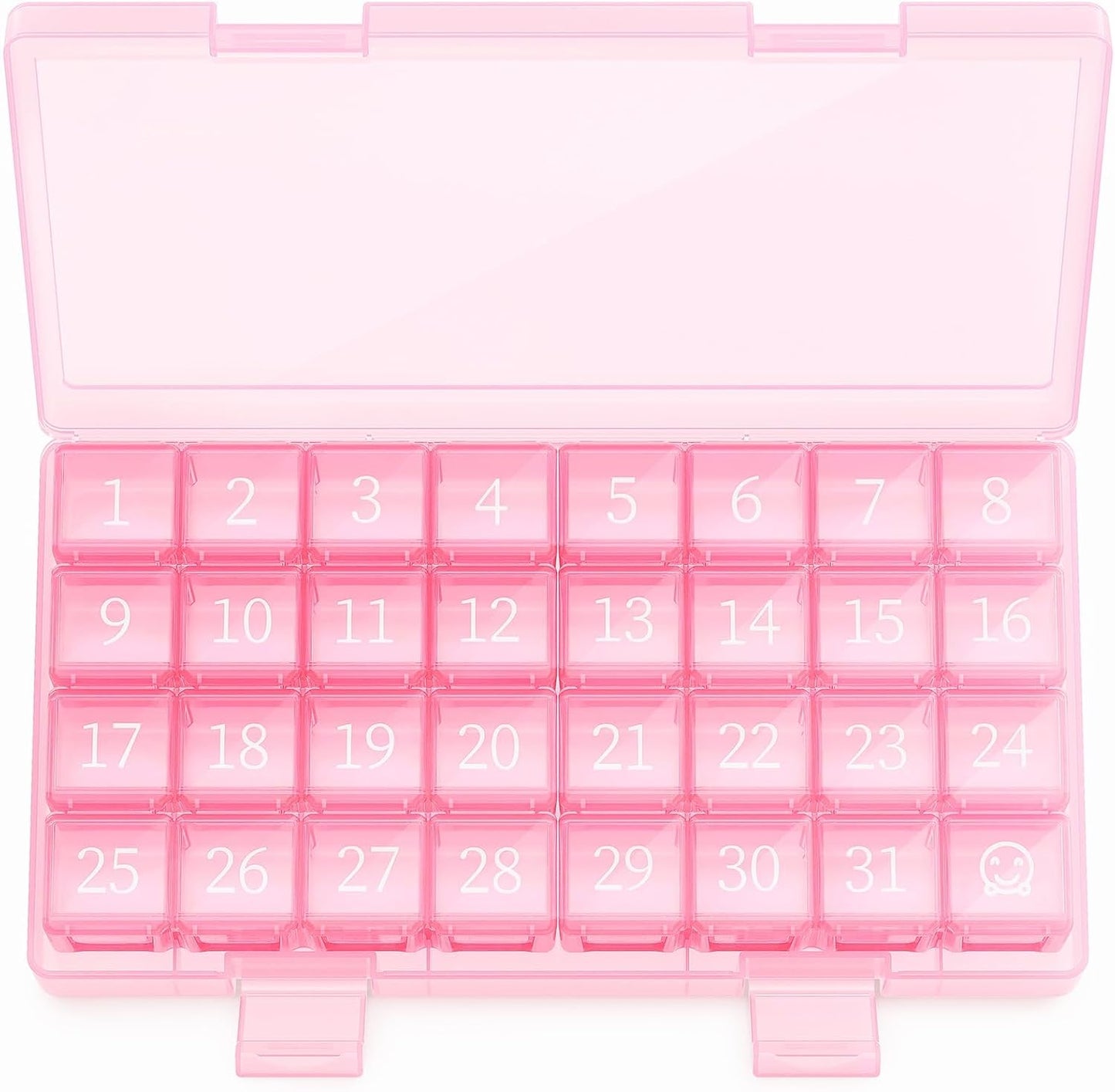 Monthly Pill Organizer 1 Time a Day, 30 Day Once One Month Pills Box for Travel, Pink Medicine Vitamins, Supplements & Fish Oils -