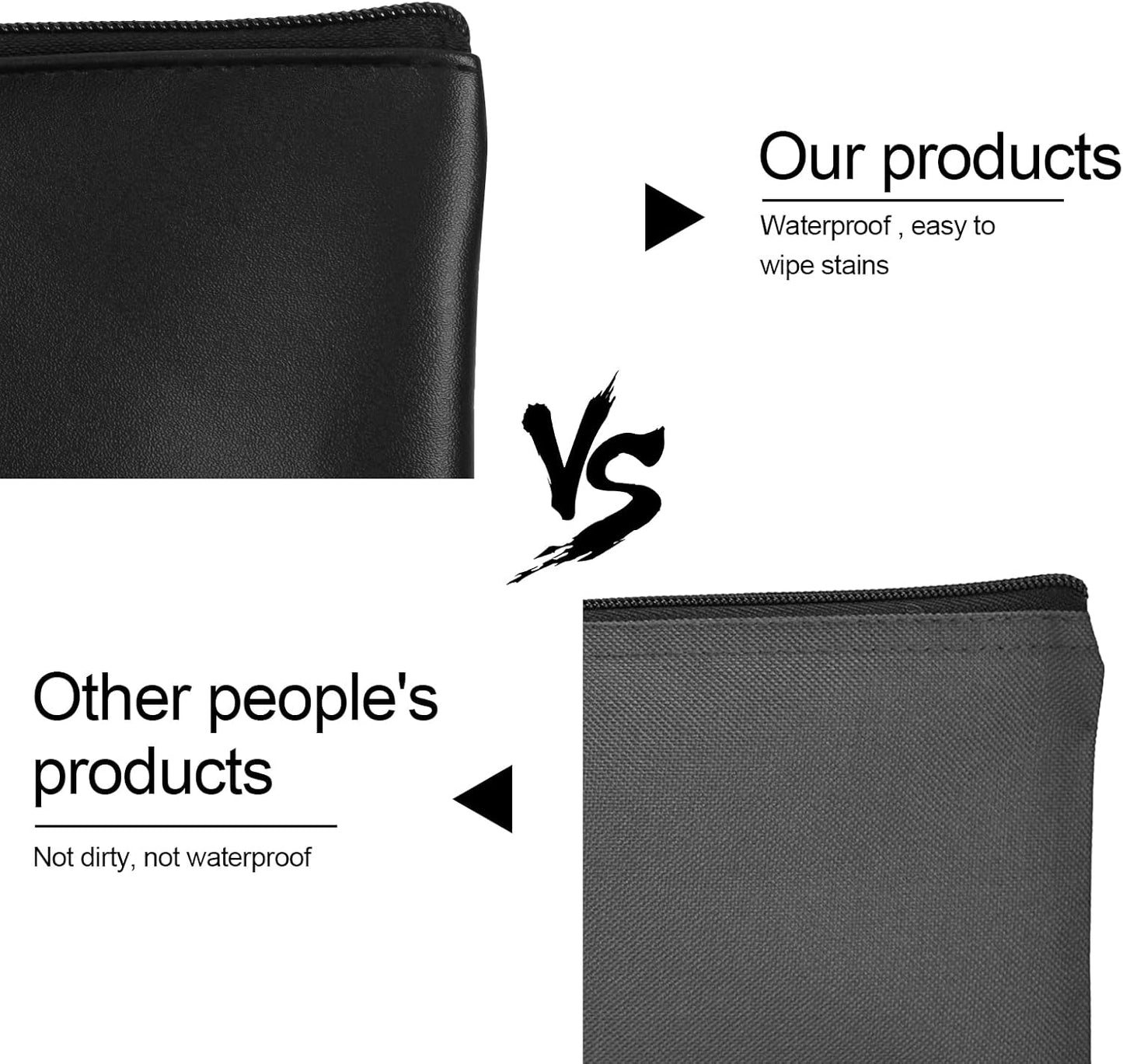 2 Pieces Money Bags with Zipper, 11x6.1 inch Pouch, Bank Bag, Cash Check Wallet, Cosmetics Black