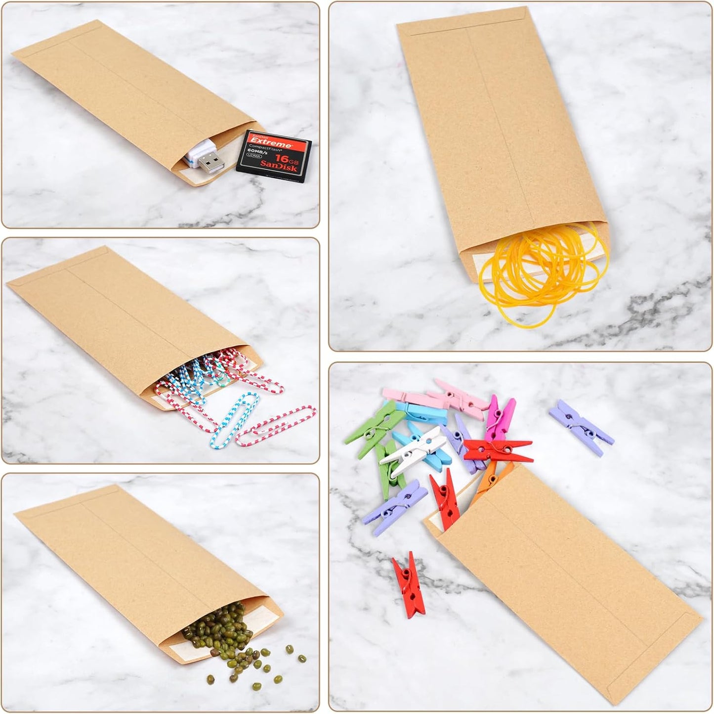120 PCS Money Envelopes for Cash Kraft Paper, 6.5”x3.2” Small Self-Adhesive, Saving Challenge Coin Coin, Check, Budget, Item Organizer - 6.5"x 3.2"
