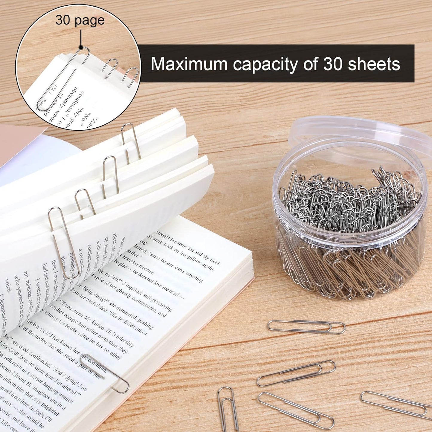 280 Pcs Large Paper Clips, 2 Inch Jumbo Silver Paperclips, Stainless Steel Paperclips Office for Teacher Supplies School - IN