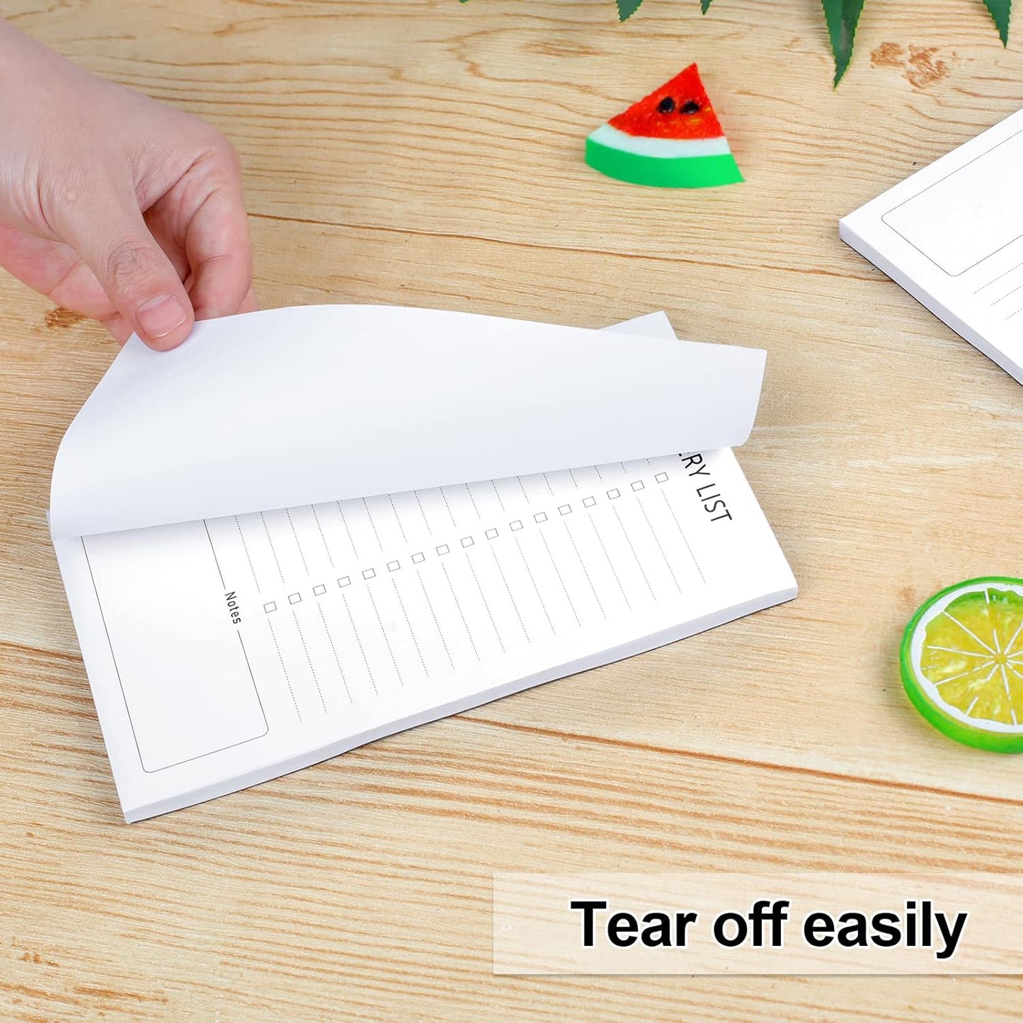 Grocery List Magnet Pad for Fridge, 2 Pack Magnetic Notepads Refrigerator, Full Back Shopping Lists, 60 Sheets Per Note Pads -