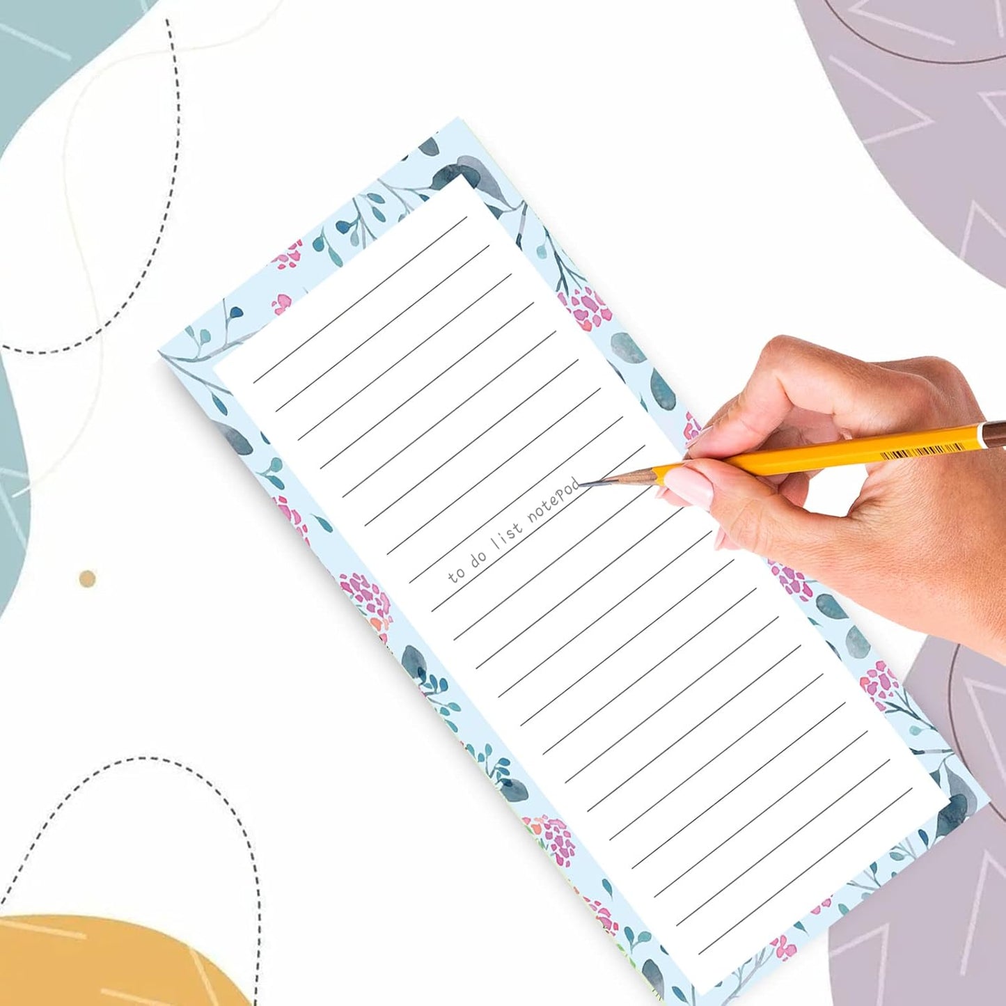 Magnetic Notepads for Refrigerator - Flower Design, 50 Sheets Per Pad, 4 Pack Memo Pads Grocery Lists and To-Dos
