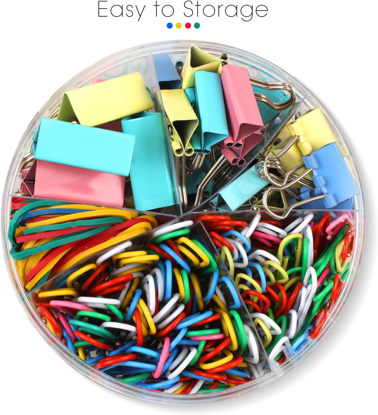 300 Pcs Binder Clips, Rubber Bands, Office Set, Paper School & Teacher Supplies for Desk Essentials (Assorted Sizes) -