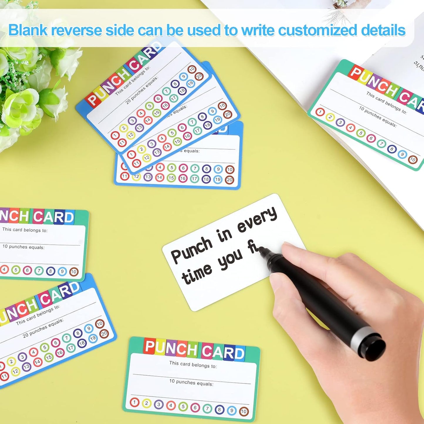 Punch Cards for Classroom, 240 Pack Kids Behavior Reward Cards, Incentive Card kids, Business, Students, Teachers, 2 Styles -