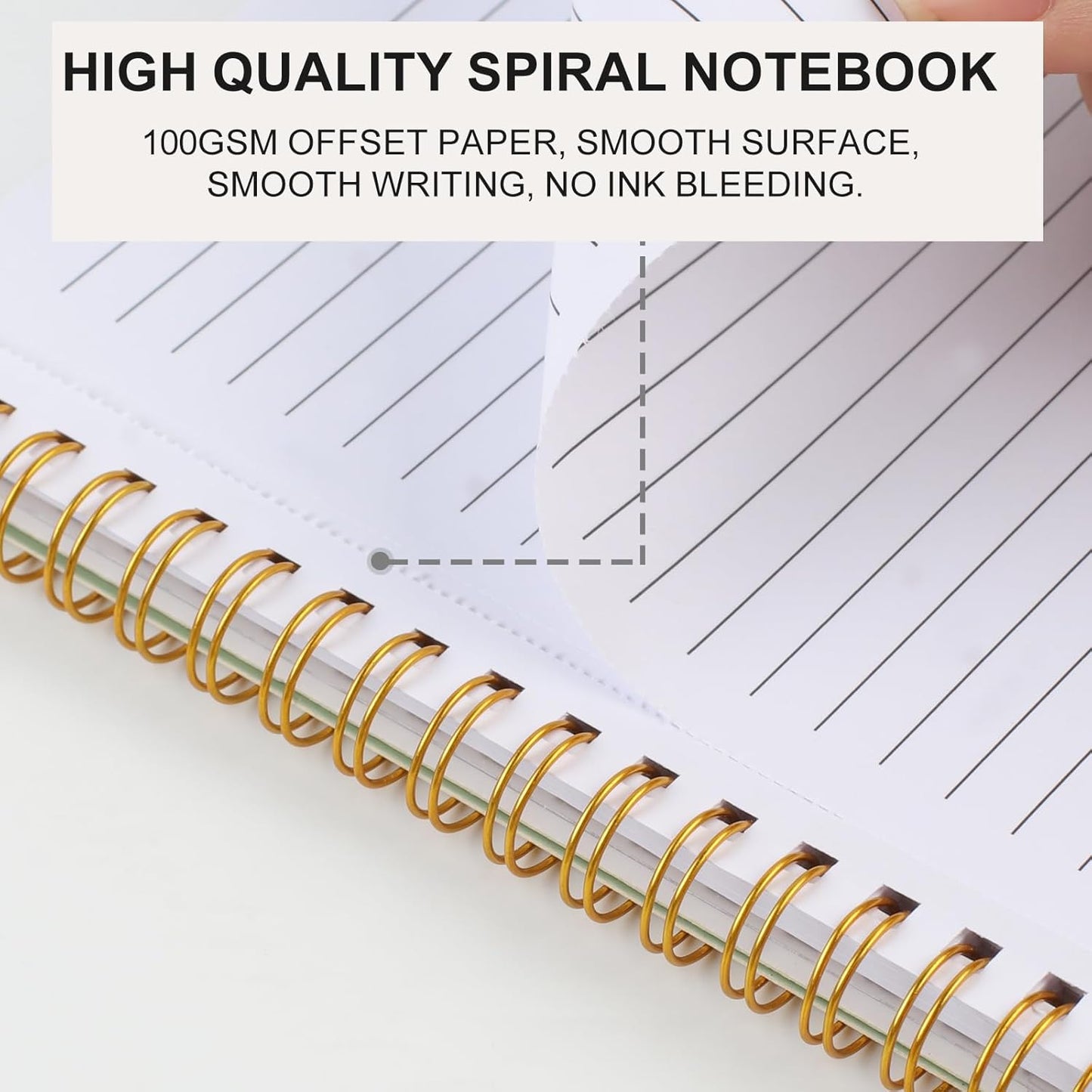 Aesthetic Spiral Notebook, 2PCS Cute 8.3" x 6" Notebook For Women, A5 Journal for Office/School/Home (Green & Beige) Green Beige -