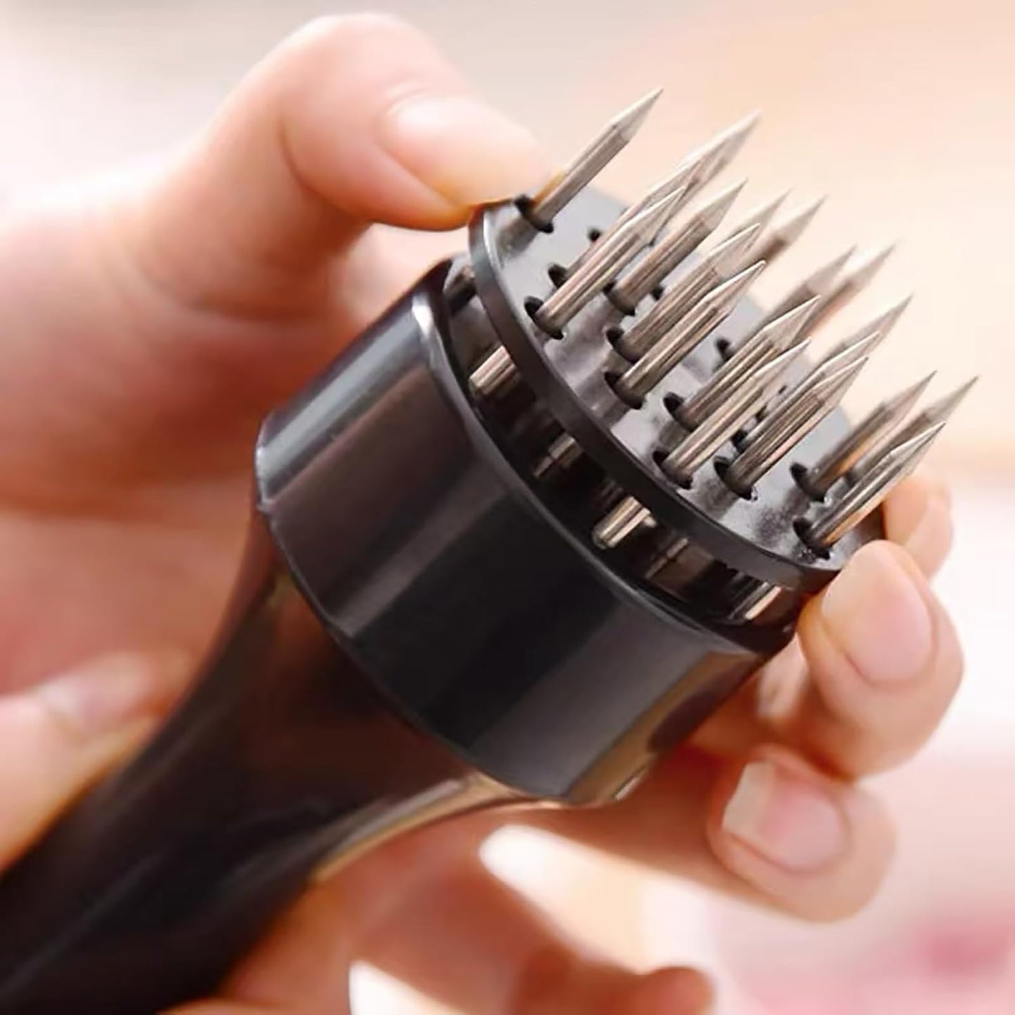 Meat Tenderizer with Stainless Steel Ultra Sharp Needle Blades Heavy Duty Cooking machine for Tenderizing Beef, Turkey, Chicken, Steak, Veal, Pork, Fish etc Black -