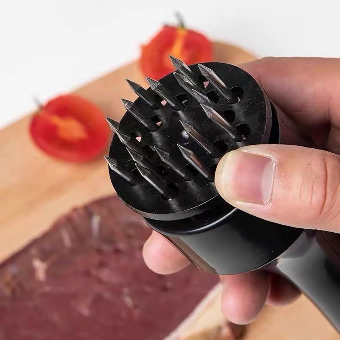 Meat Tenderizer with Stainless Steel Ultra Sharp Needle Blades Heavy Duty Cooking machine for Tenderizing Beef, Turkey, Chicken, Steak, Veal, Pork, Fish etc Black -