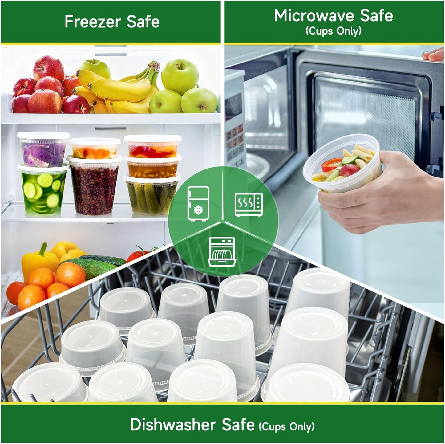 50 Set 32 oz Deli Containers with Lids, Leak-Proof BPA Free Plastic Take Out Bowls, Food Storage for Takeout Meal Prep Storage, Freezer, Microwave & Dishwasher Safe -