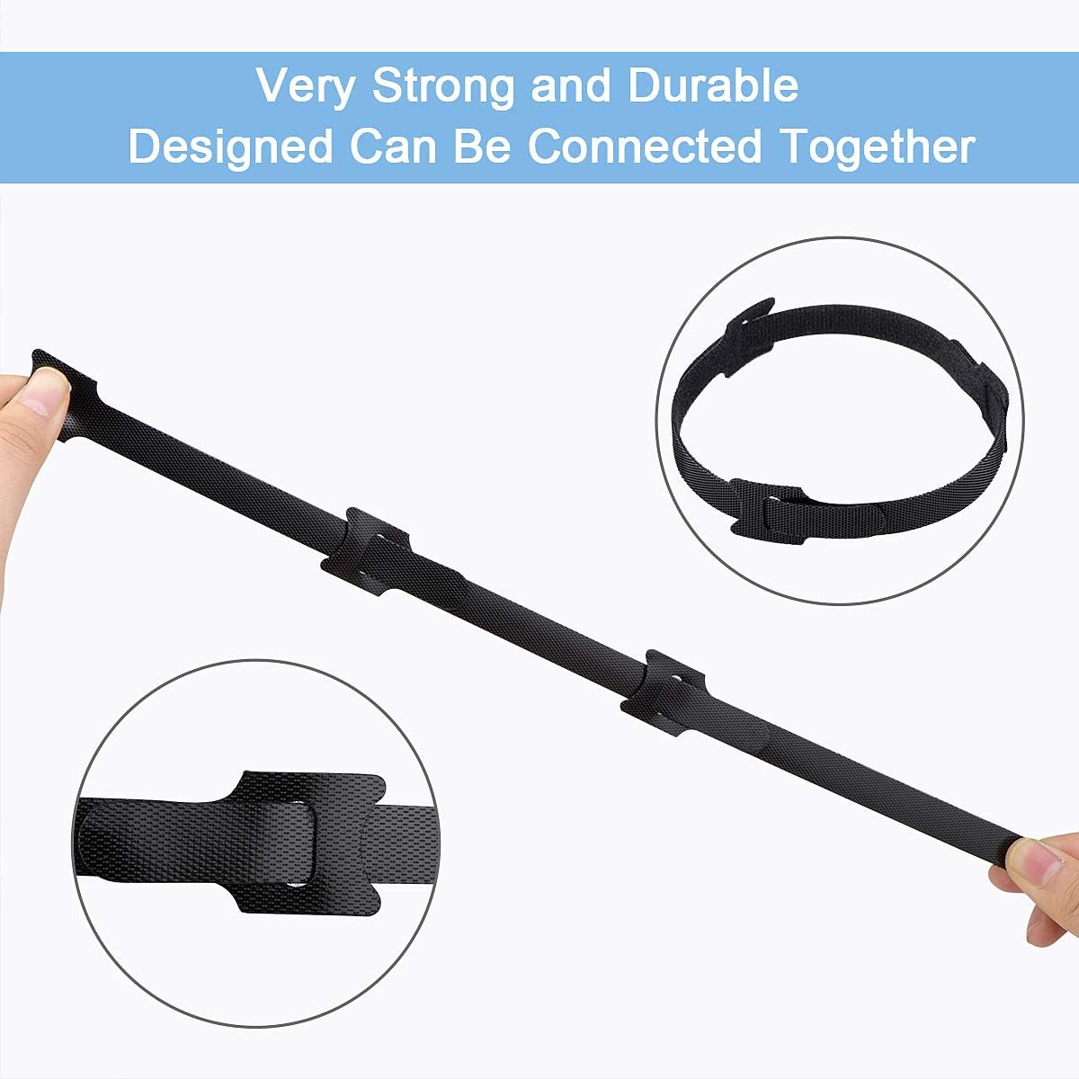 60 PCS 6 Inches Reusable Cable Ties, Adjustable Cord Straps Wire Organizer Wrap and Hook Loop Management - 6inches-60PCS