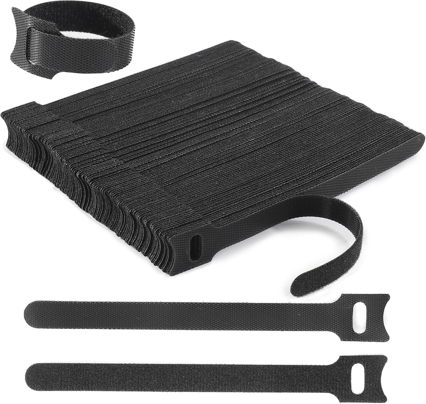 Reusable Cable Ties, 126 PCS 6 Inches Adjustable Cord Straps Wire Organizer Wrap and Hook Loop Management -