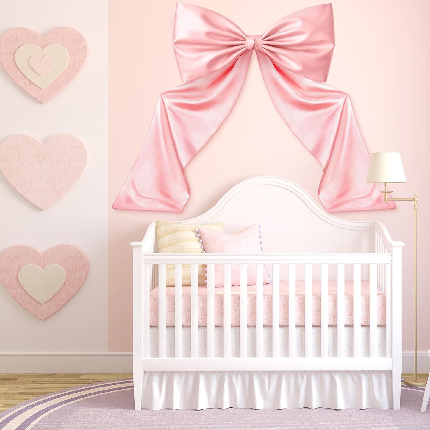 Large Pink Bow Decor Coquette Wall for Backdrop 24 x 36'' Big Giant Satin Ribbon Tie Birthday Wedding Bridal Baby Shower Party Ballerina Room Hanging Decoration(Lining Support) 36 Inches