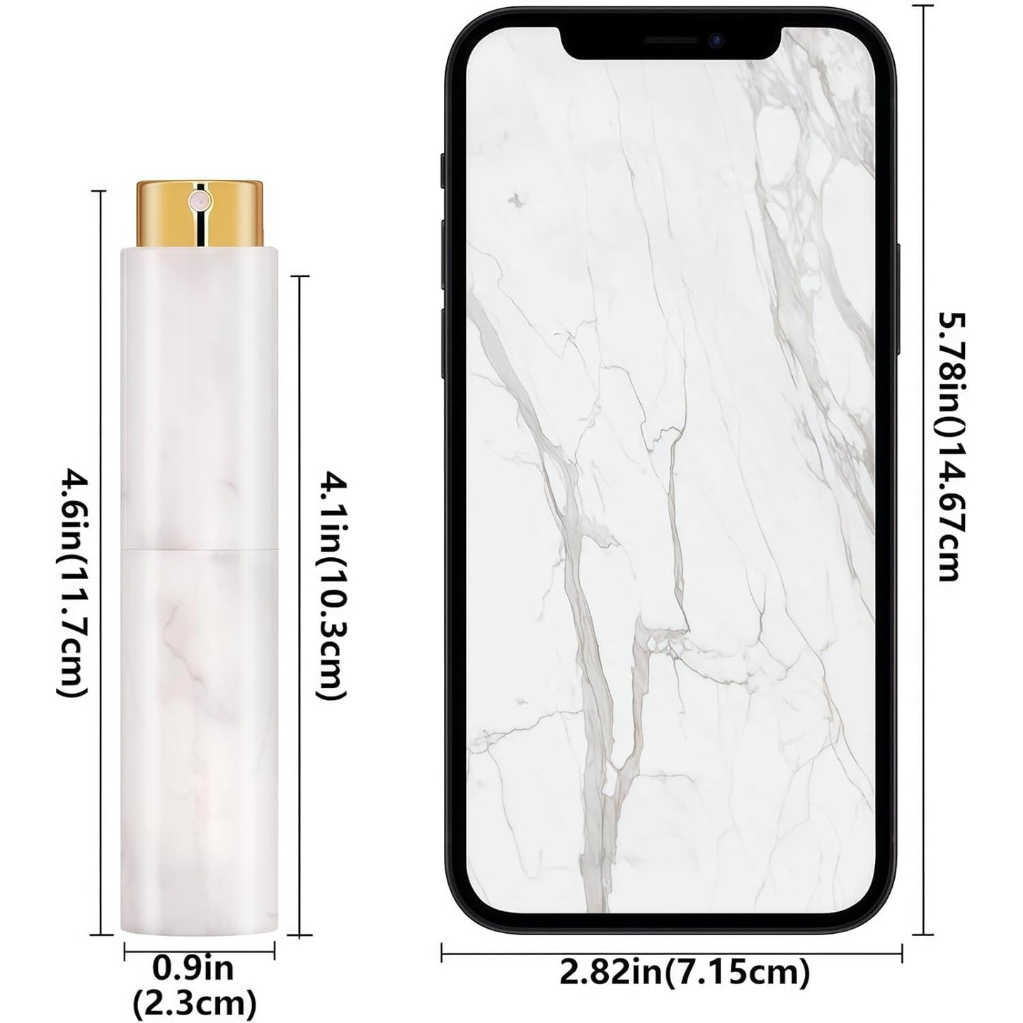 Refillable Travel Perfume Atomizer - Mini Spray Bottles with Marble Texture, Portable Cologne Dispenser for Women Men, Leak-Proof Empty Fragrance Decant Container and Daily Use 3PCS White+Purple+Pink