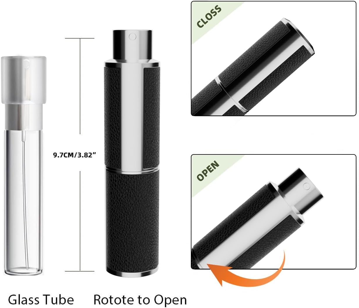 Refillable Bottle - Filling Perfume Atomizer Cologne Travel Bottle,10ml Luxurious Pocket Dispenser for Women and Men (Black) 1PCS Black-1pcs
