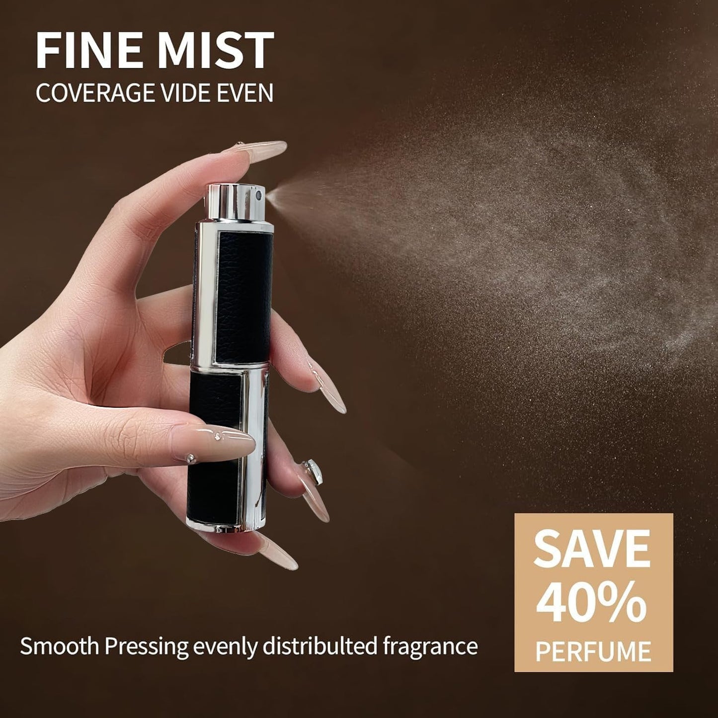 Refillable Bottle - Filling Perfume Atomizer Cologne Travel Bottle,10ml Luxurious Pocket Dispenser for Women and Men (Black) 1PCS Black-1pcs