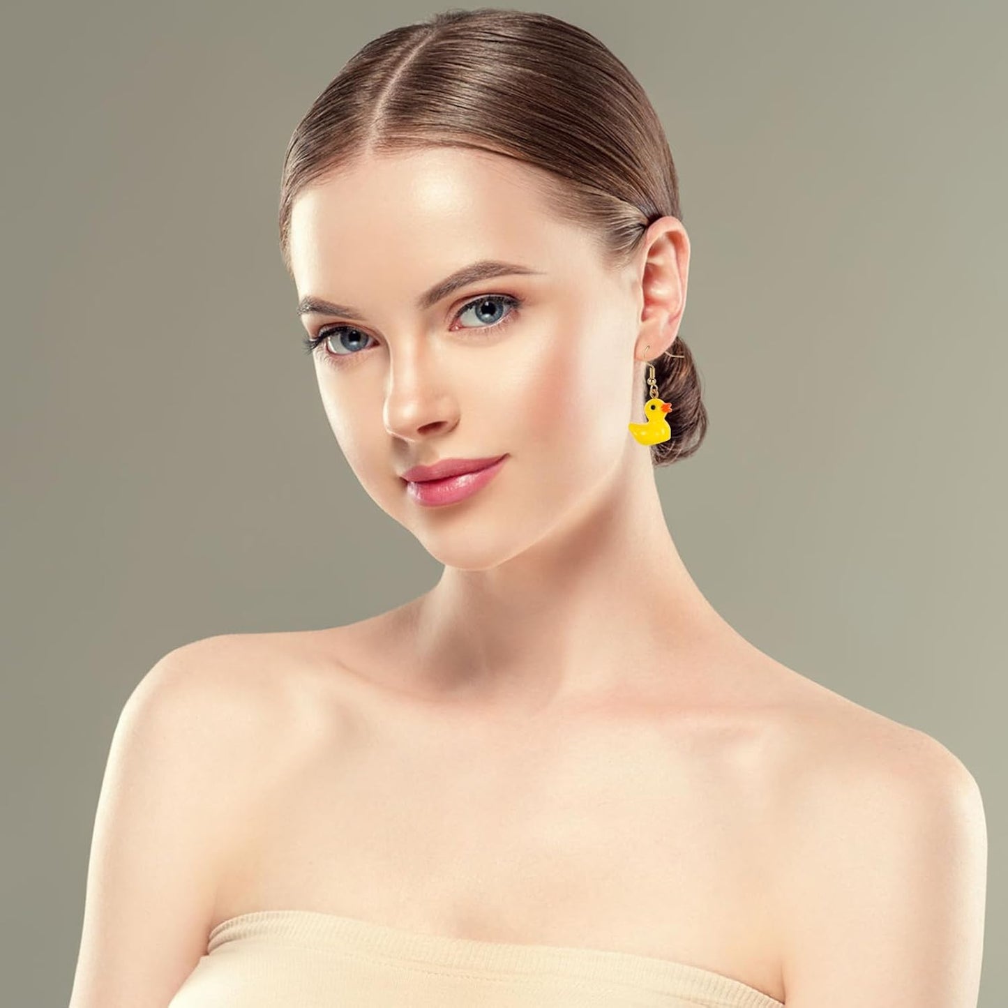 Yellow Duck Earrings, Cute Duckie Earrings Acrylic Dangle Drop Personalized Charming Cartoon Style Funny Accessories for Girls Women, yellow, black, orange, golden -