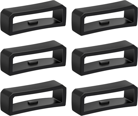 6pcs Watch Strap Holder Loop, Silicone Band Keeper Retainer Fastener Ring Parts for Smart Wristband Replacement - 20mm