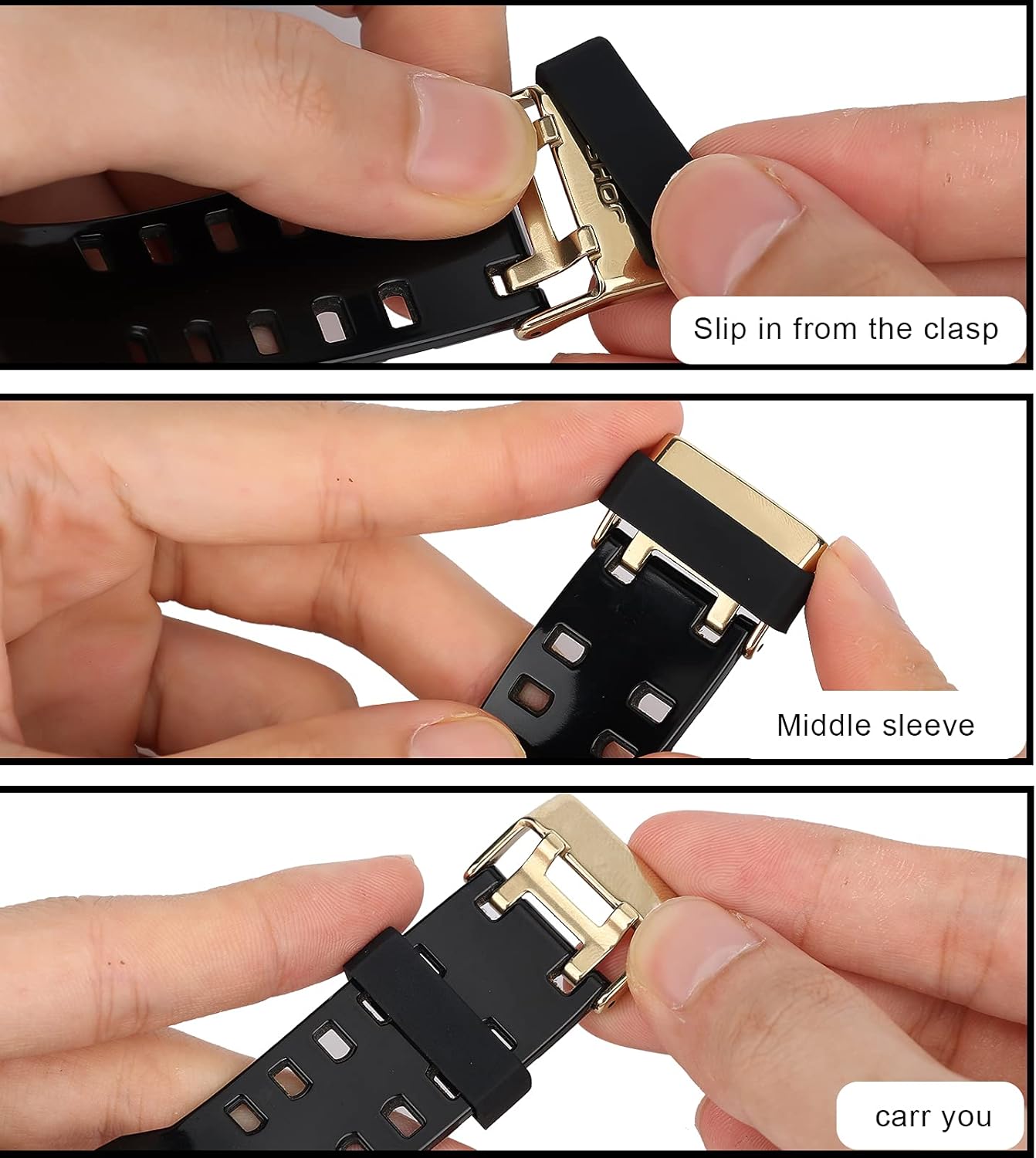 6pcs Watch Strap Holder Loop, Silicone Band Keeper Retainer Fastener Ring Parts for Smart Wristband Replacement - 20mm