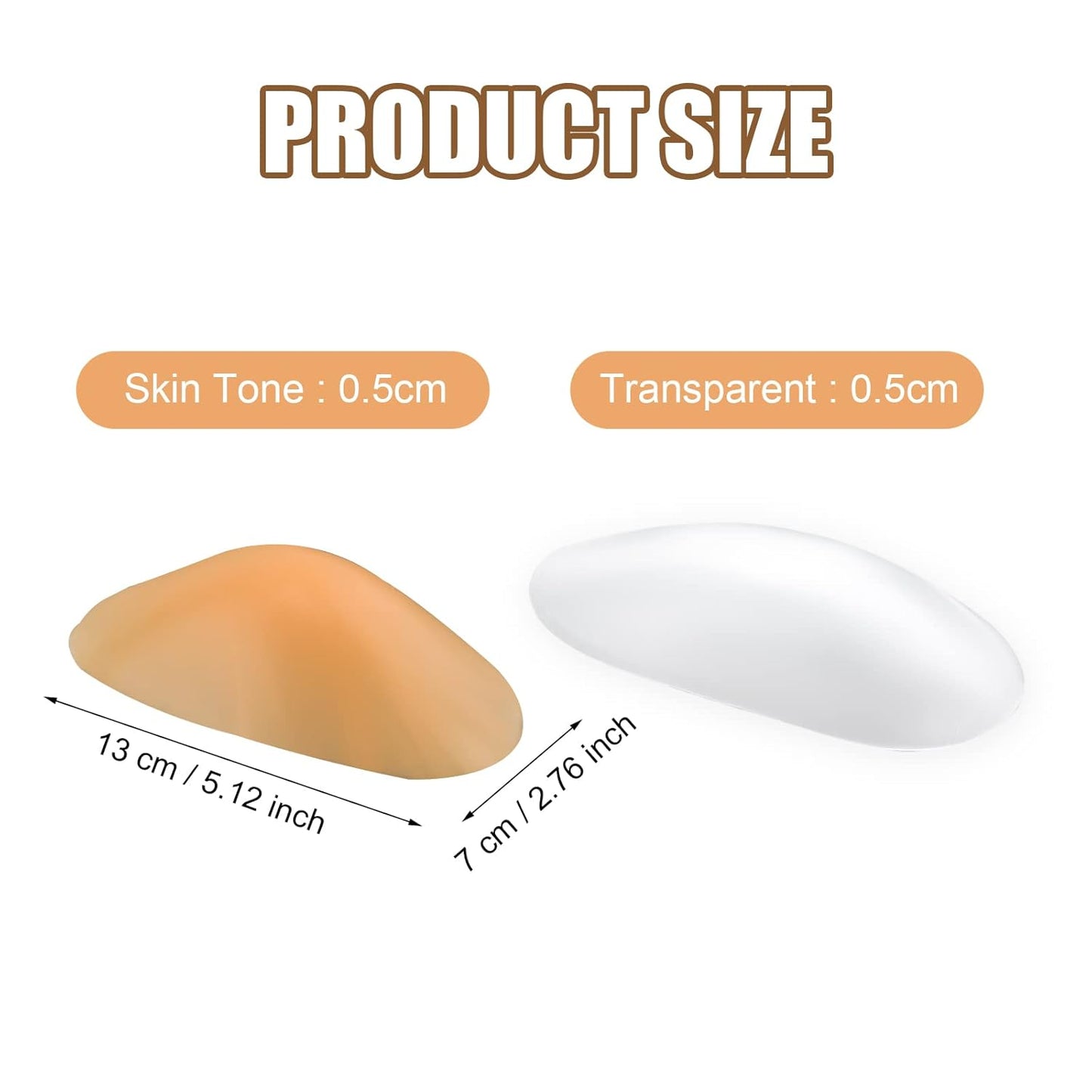2 Pairs Silicone Shoulder Pads Invisible Non-Slip Push-Up Reusable Shoulders Enhancer Sticky Pad for Women Clothings(Transparent&Skin Tone) -