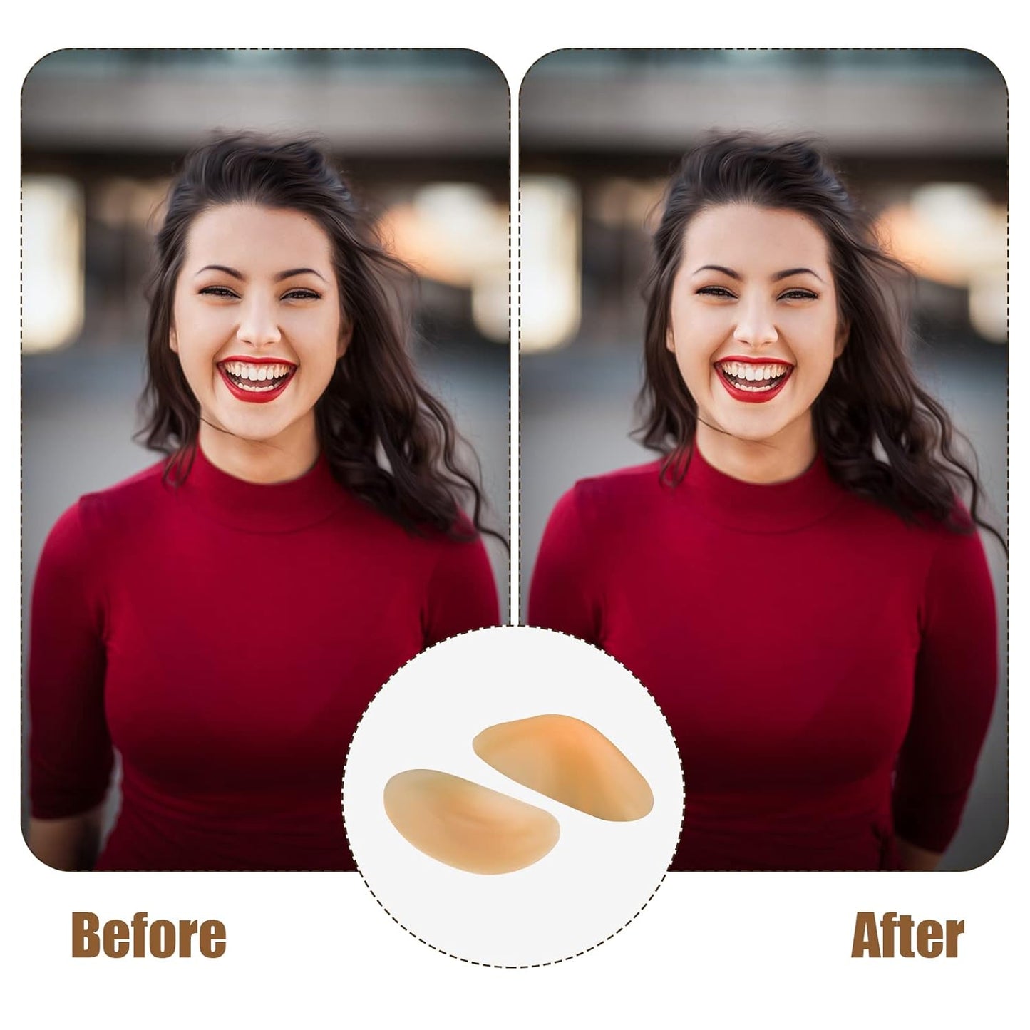 2 Pairs Silicone Shoulder Pads Invisible Non-Slip Push-Up Reusable Shoulders Enhancer Sticky Pad for Women Clothings(Transparent&Skin Tone) -