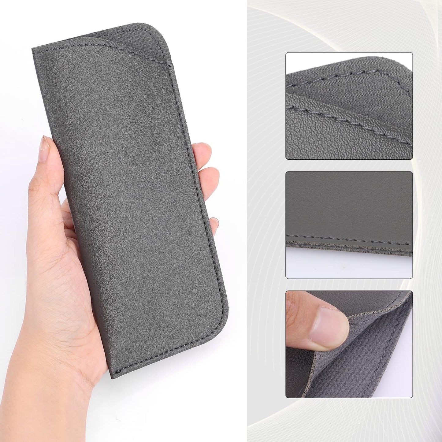 Soft Glasses Cases 7x3 Inch, 6pcs Leather Eyeglasses Case Portable Pouch Sunglasses for Women Men Adults Kids (6 Colors) -